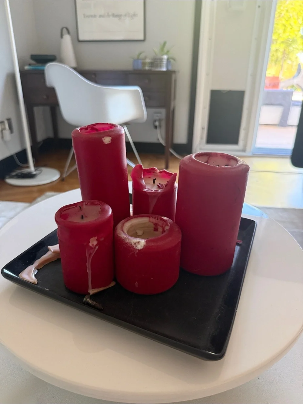 Red Pillar Candle Set - Home Accents
